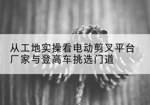 山亭电动剪叉升降平台厂家-从工地实操看电动剪叉平台厂家与登高车挑选门道